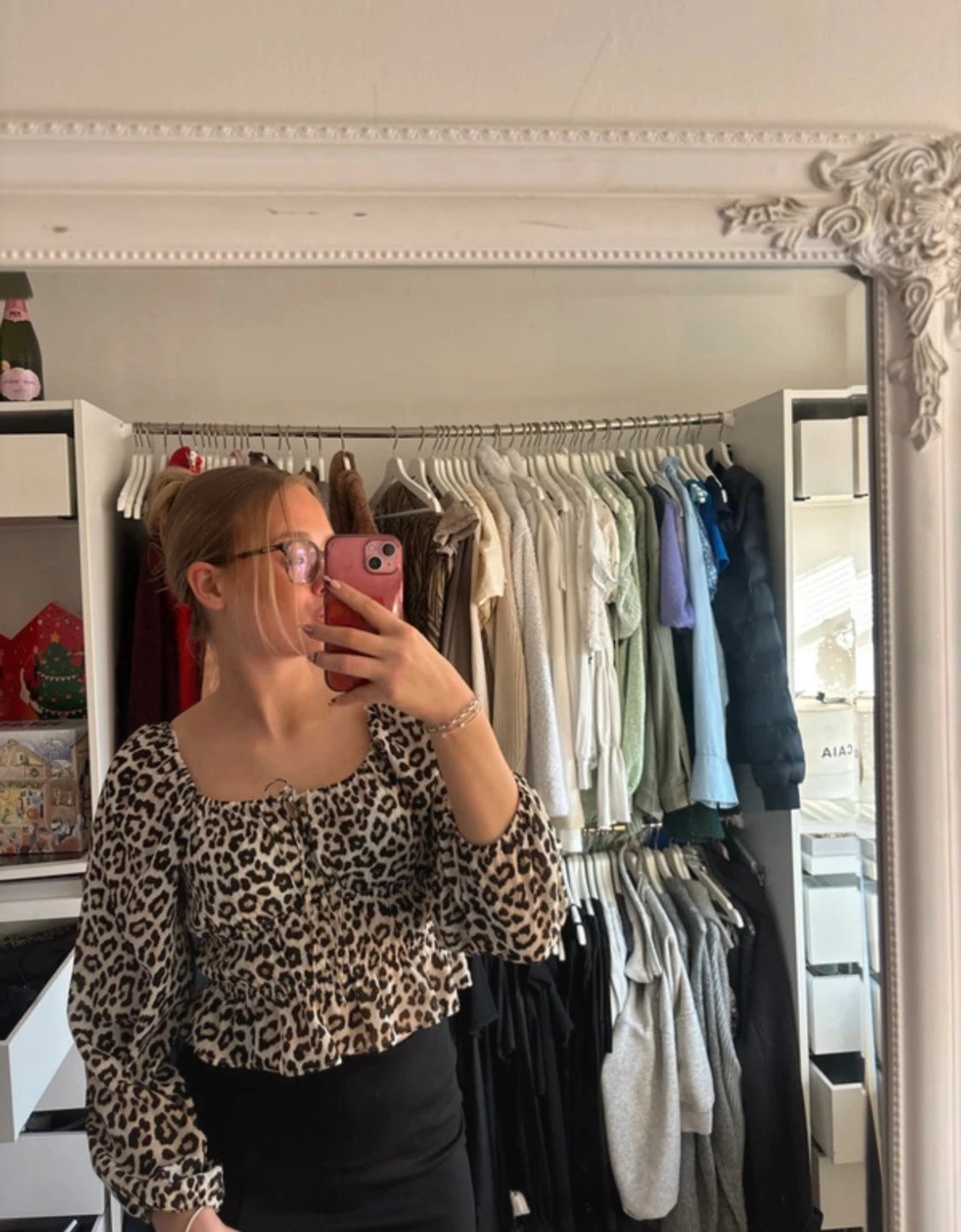  Långärmad leopard topp - 4