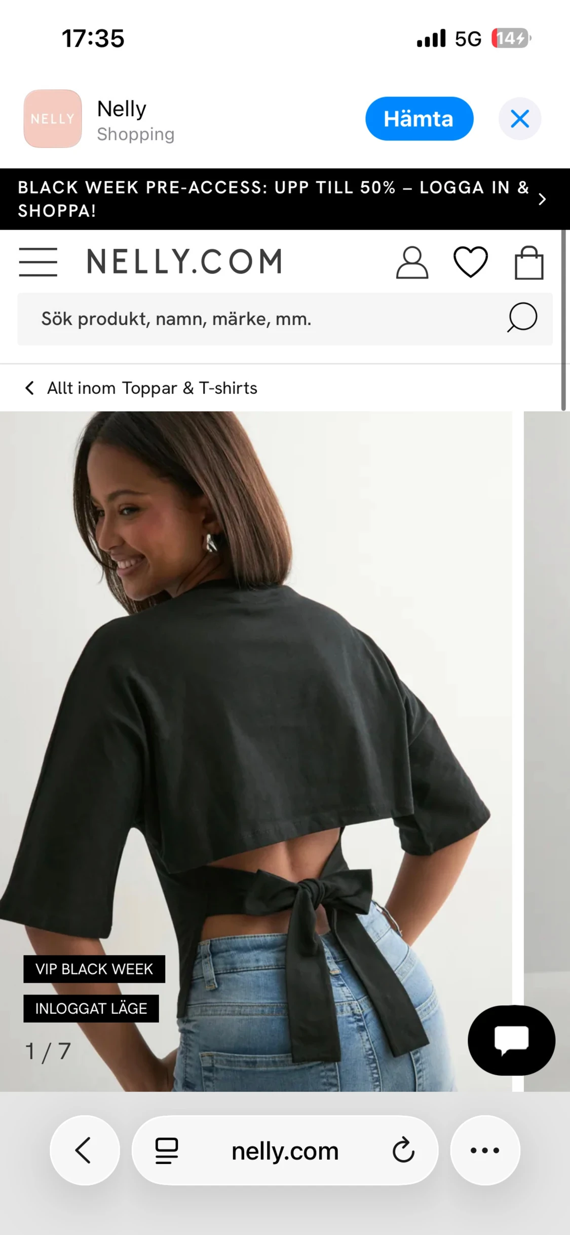 Open back tie tee från Nelly - 1