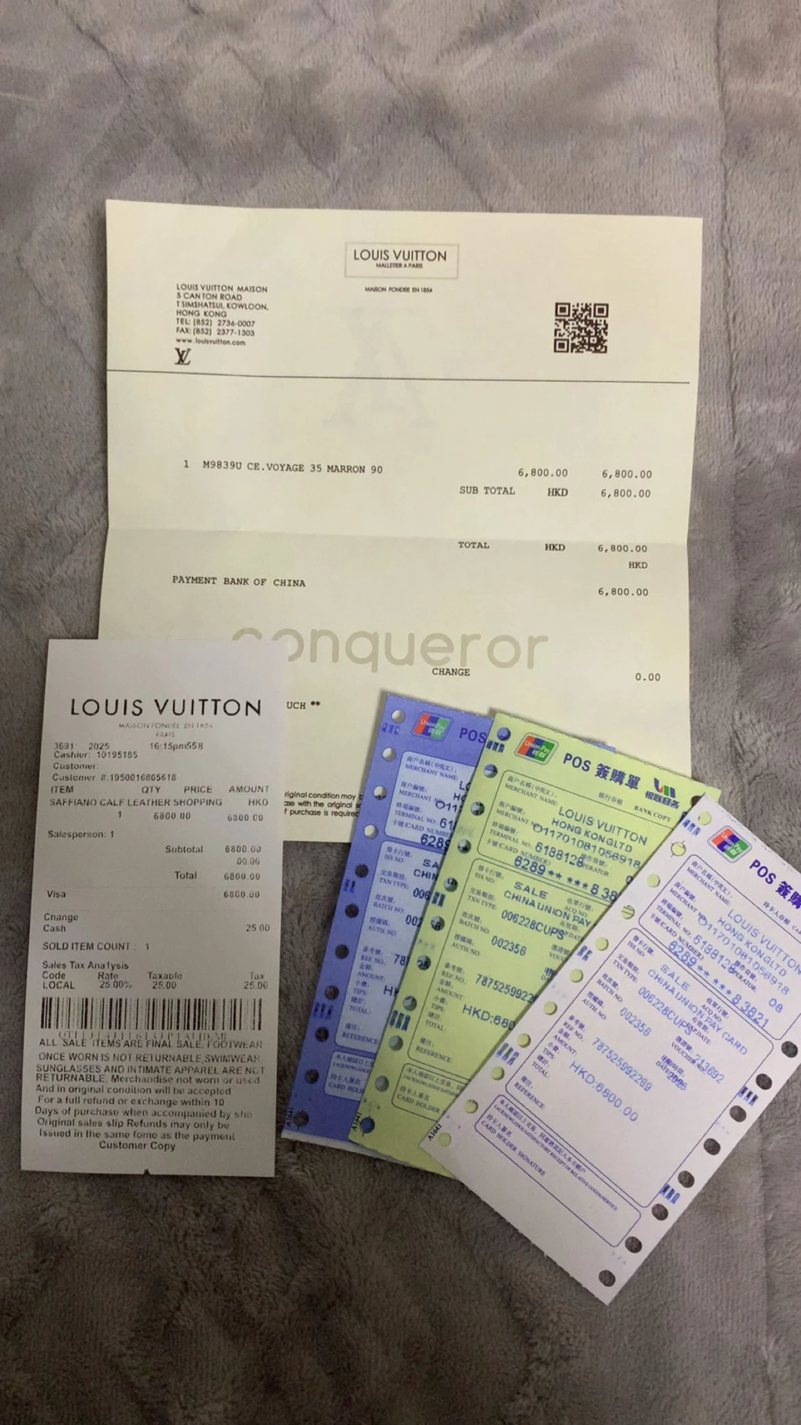 Louis Vuitton mörkgrå rutig halsduk - 5