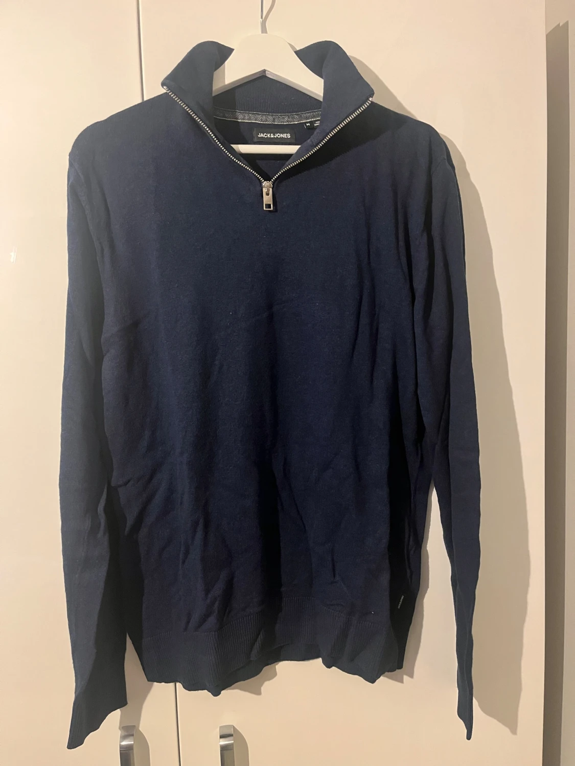 Marinblå half zip tröja Jack & Jones
