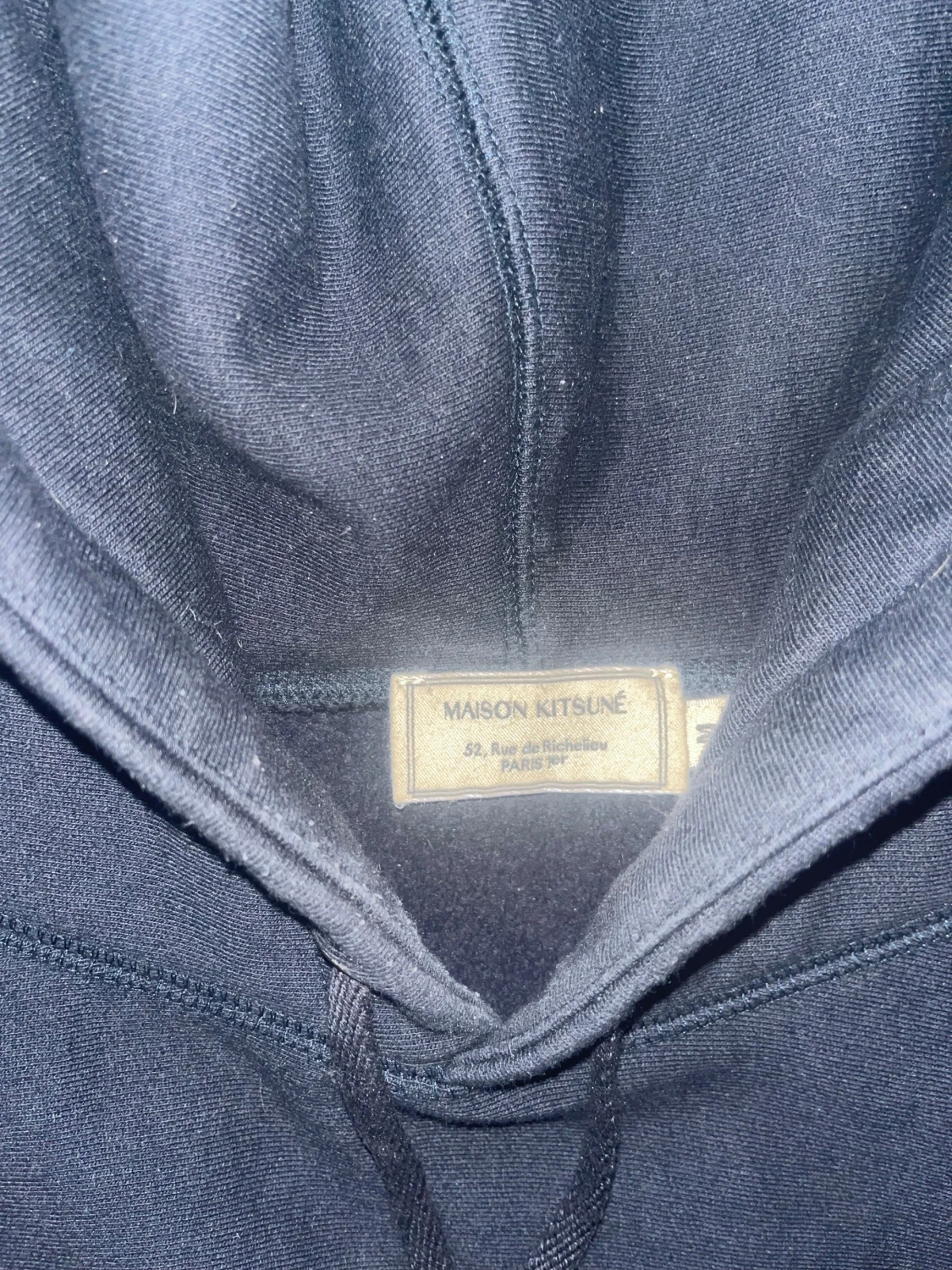 Mörkblå Maison Kitsuné hoodie - 3