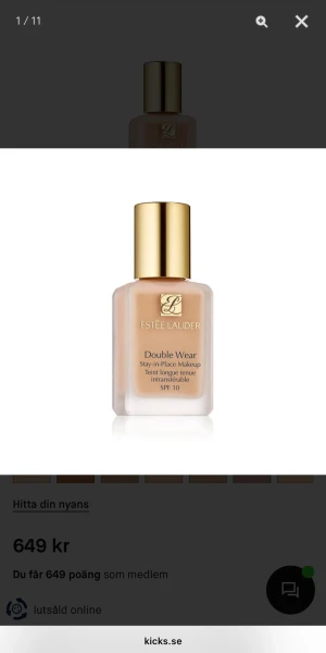 Estée Lauder Double Wear Foundation 1W2 SAND - Double Wear Stay-In-Place Makeup Foundation SPF10 från Estée Lauder i nyansen 1W2 Sand. Vet inte riktigt hur mycket det finns kvar kan skicka bild om man vill men tror typ 20%. Har köpt den för 3år sedan. Kommer i en stilren glasflaska med guldlock. Flytande formula som ger en jämn och naturlig finish. Finns i flera olika nyanser för att matcha din hudton. 