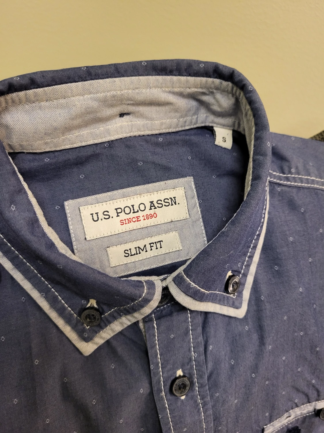 Blå slim fit skjorta från U.S. Polo Assn. - 3