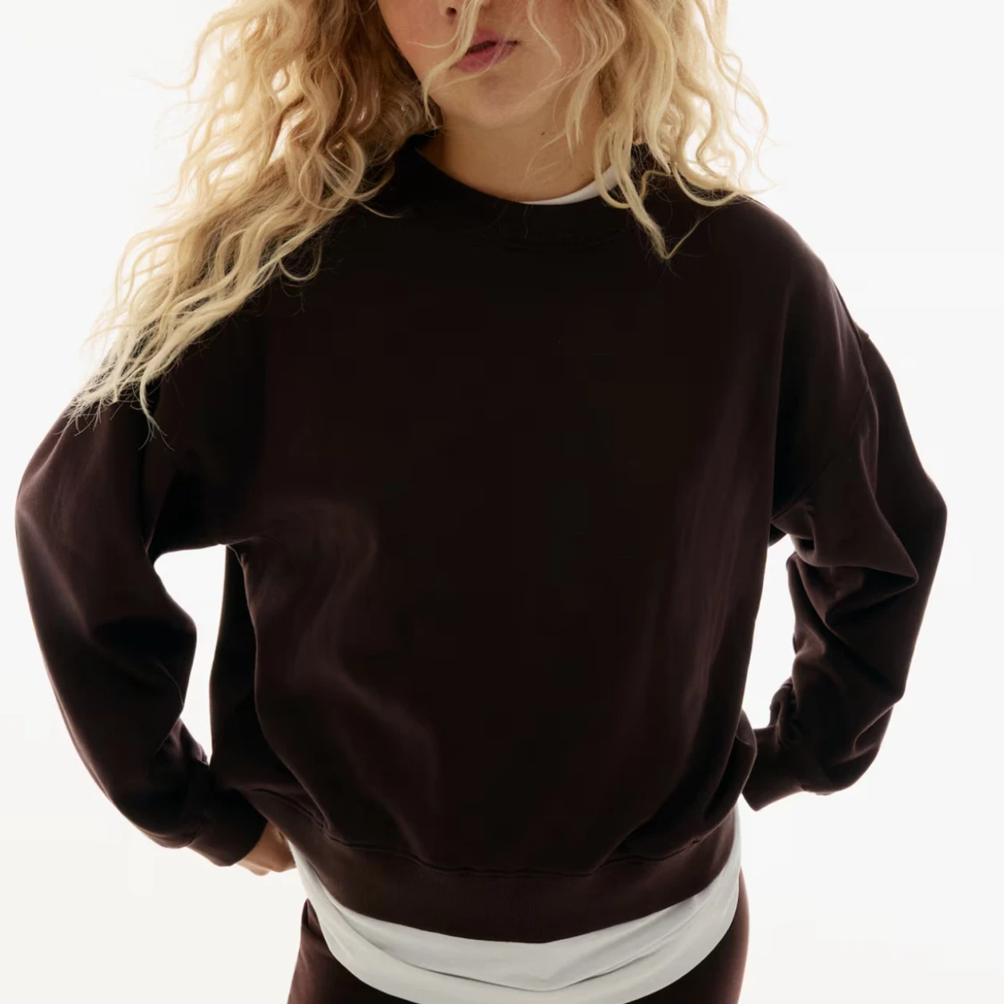 Mörkbrun oversized sweatshirt - 1