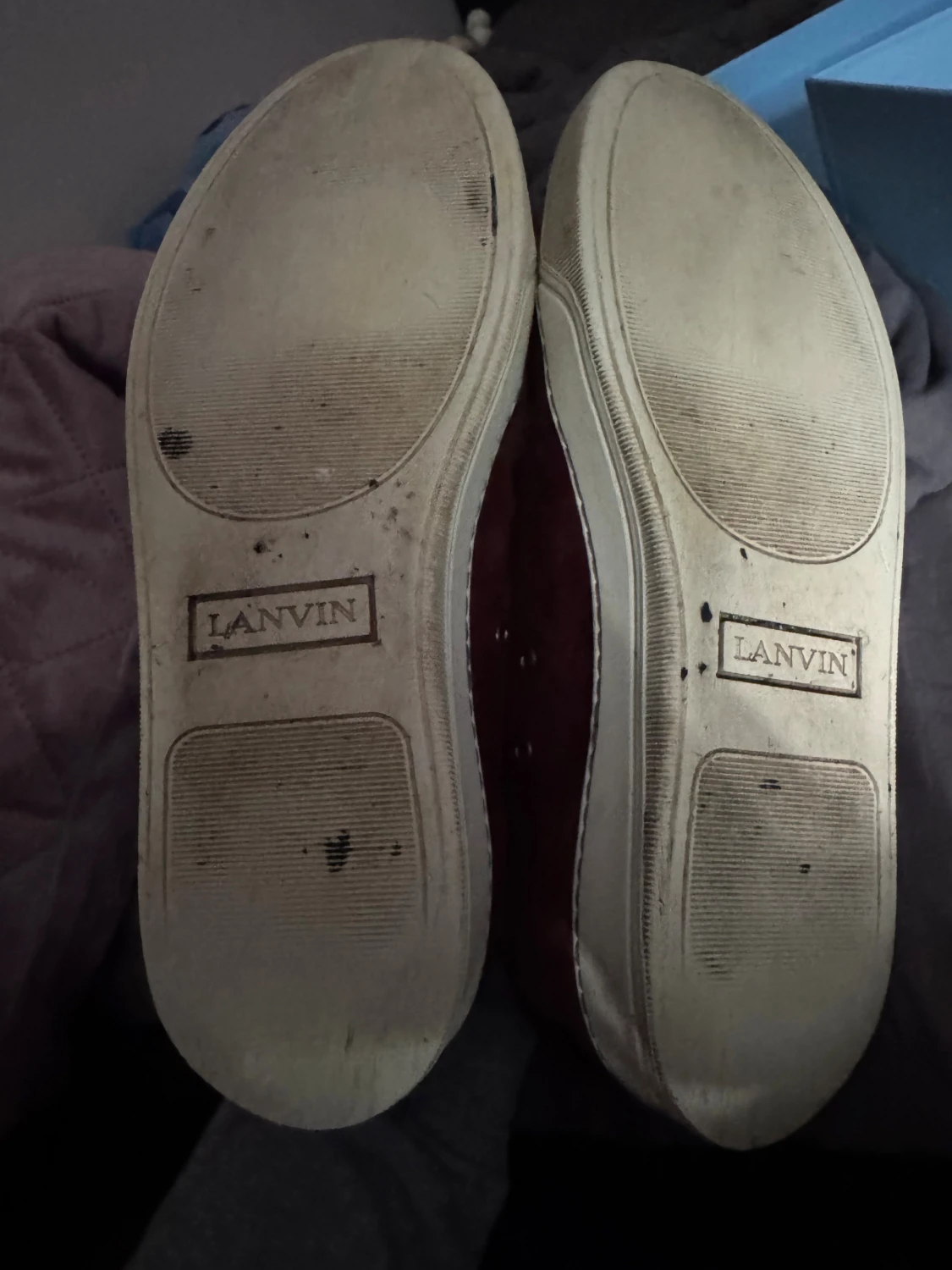 Lanvin sneakers i vinröd mocka - 2