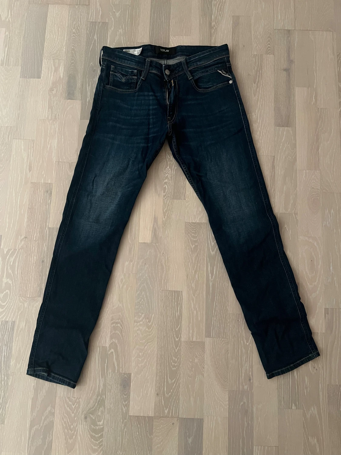 Replay mörkblå jeans straight fit - 1