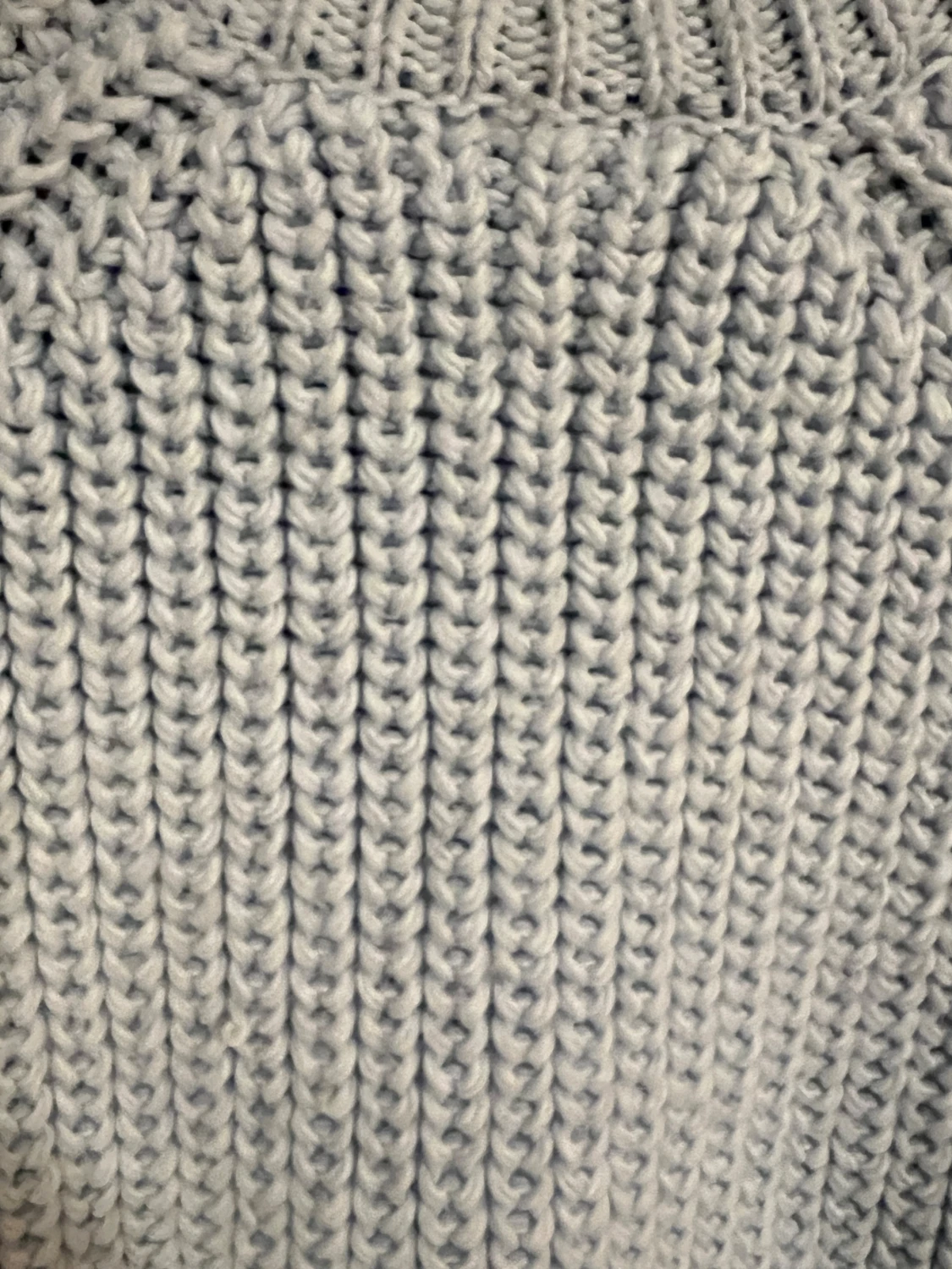 Ljusblå stickad polotröja - 1