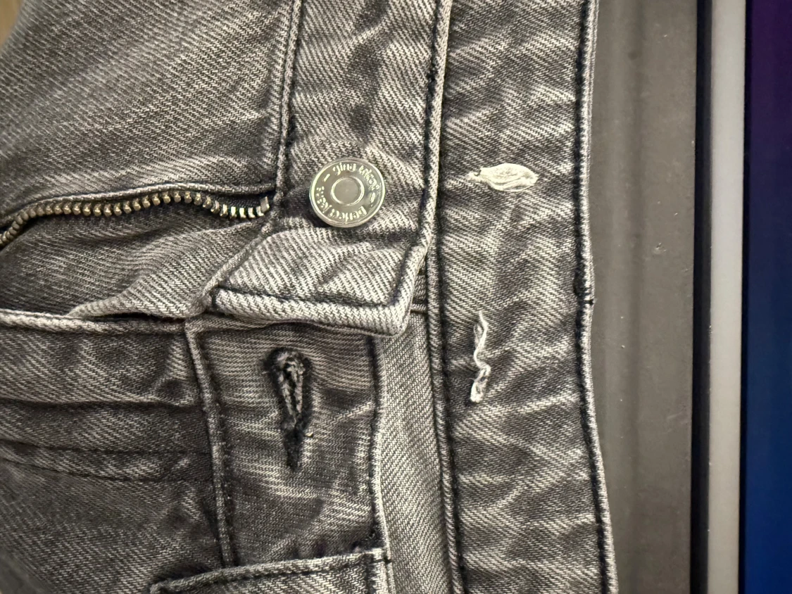 Raka gråa jeans - 4