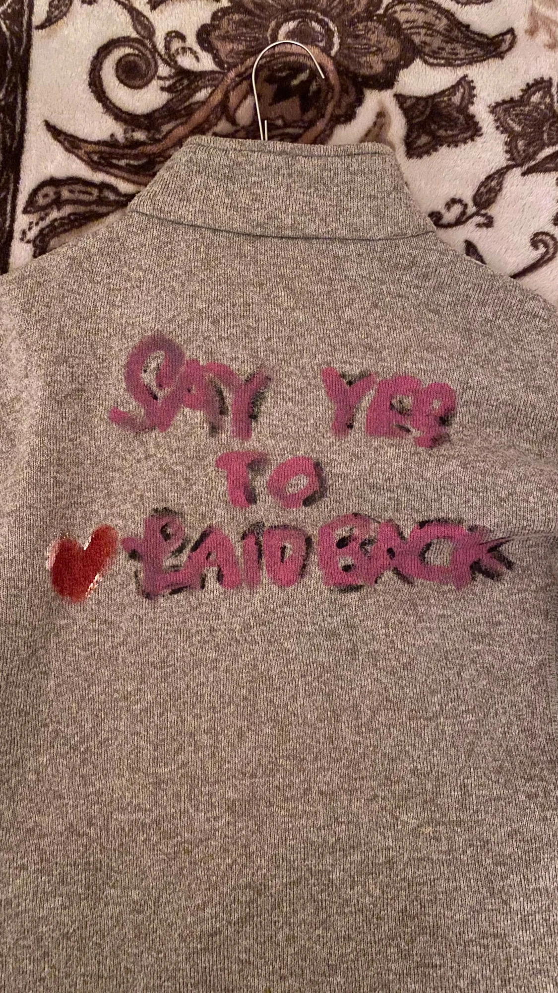 SAY YES TO LAIDBACK ( handgjord) Grå fleecejacka On The Peak strl 48