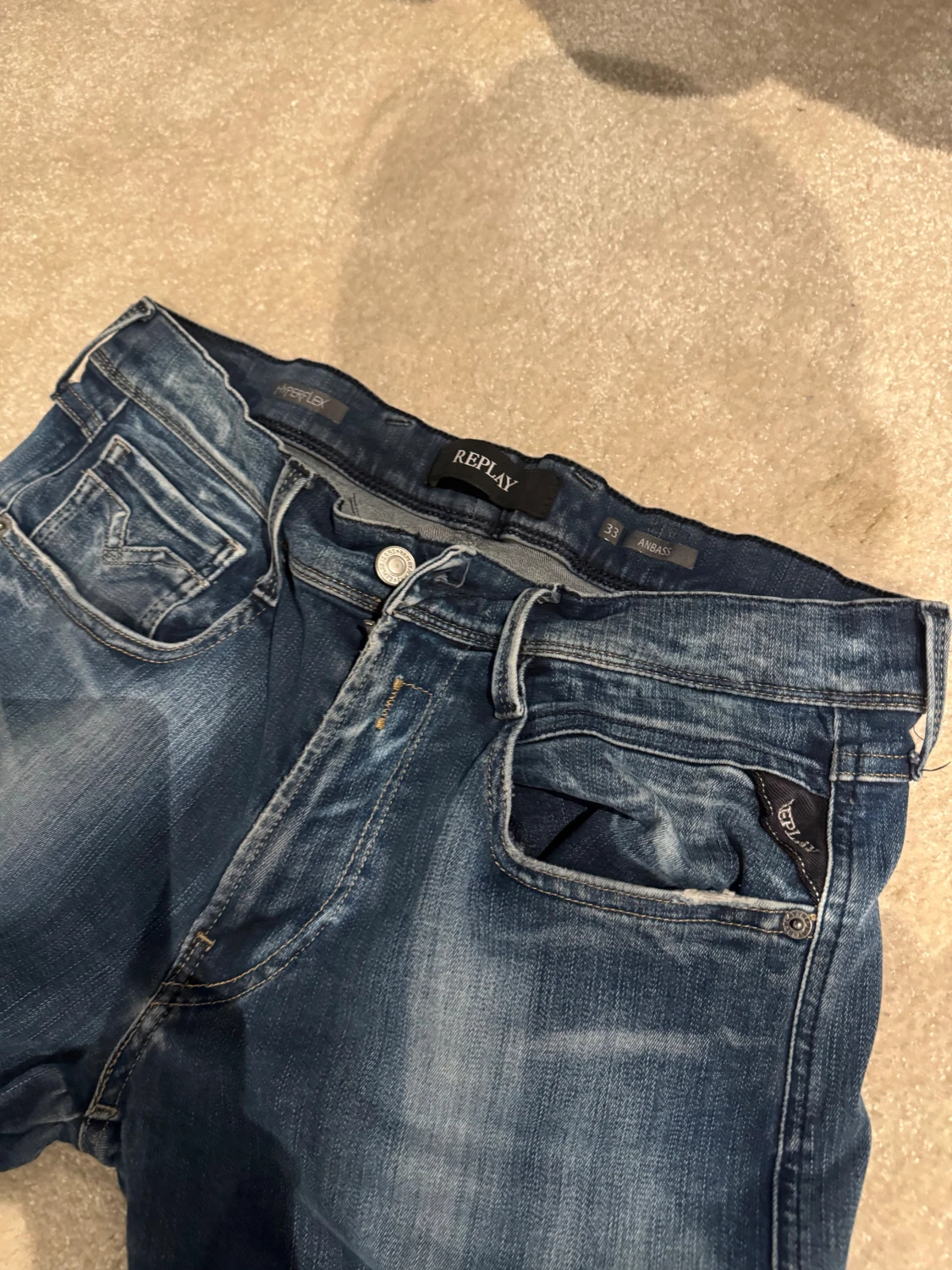 Replay Anbass blå jeans herr w-33 l-32. 1