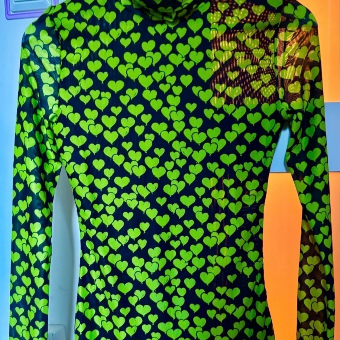 Grön hjärt-mönstrad polotröja Crās - 1