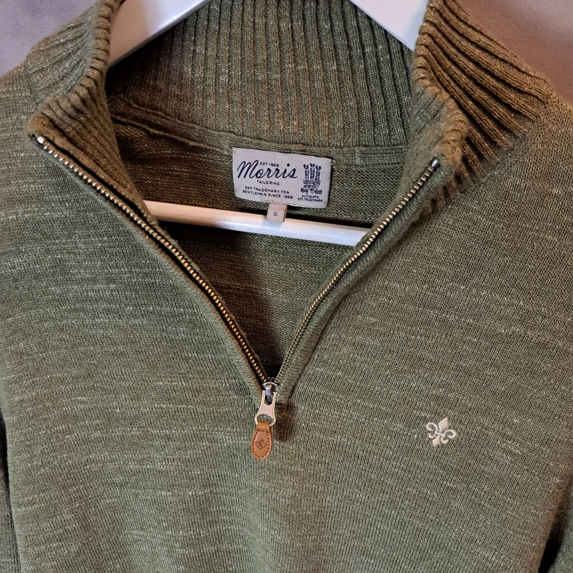 Olivgrön Morris Half Zip - Stl S - 2