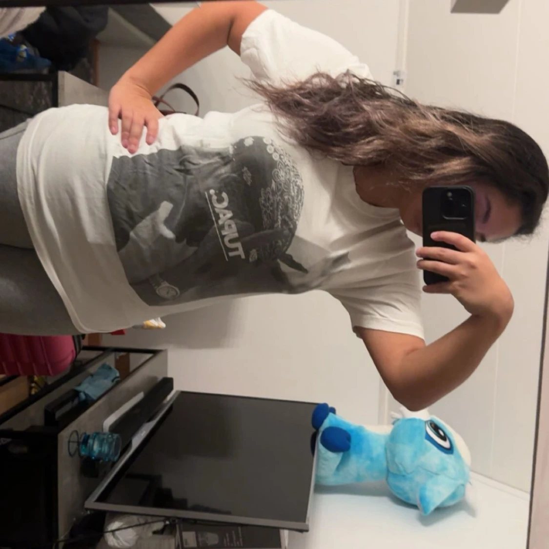 Vit Tupac t-shirt med tryck - 2