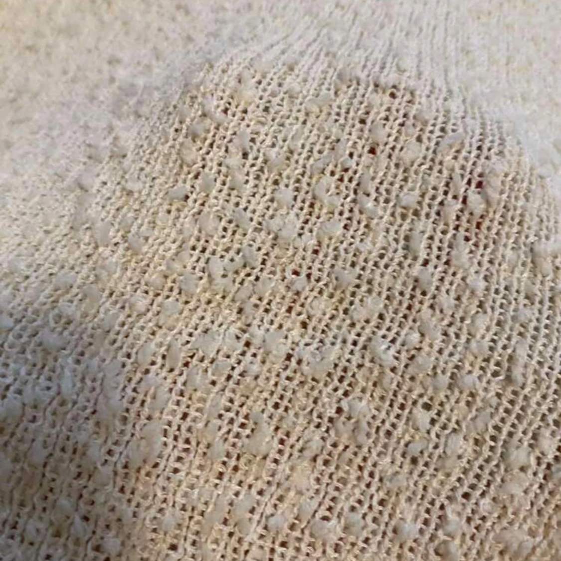 Offshoulder stickad vit kortklänning - 1