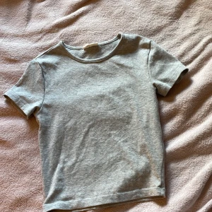 Grå basic t-shirt från Gina Tricot - Enkel och stilren grå t-shirt från Gina Tricot, basically basics-kollektionen. T-shirten har rund halsringning och korta ärmar. Tillverkad i mjuk bomull för en skön känsla och perfekt passform. Passar till allt och är ett måste i garderoben.