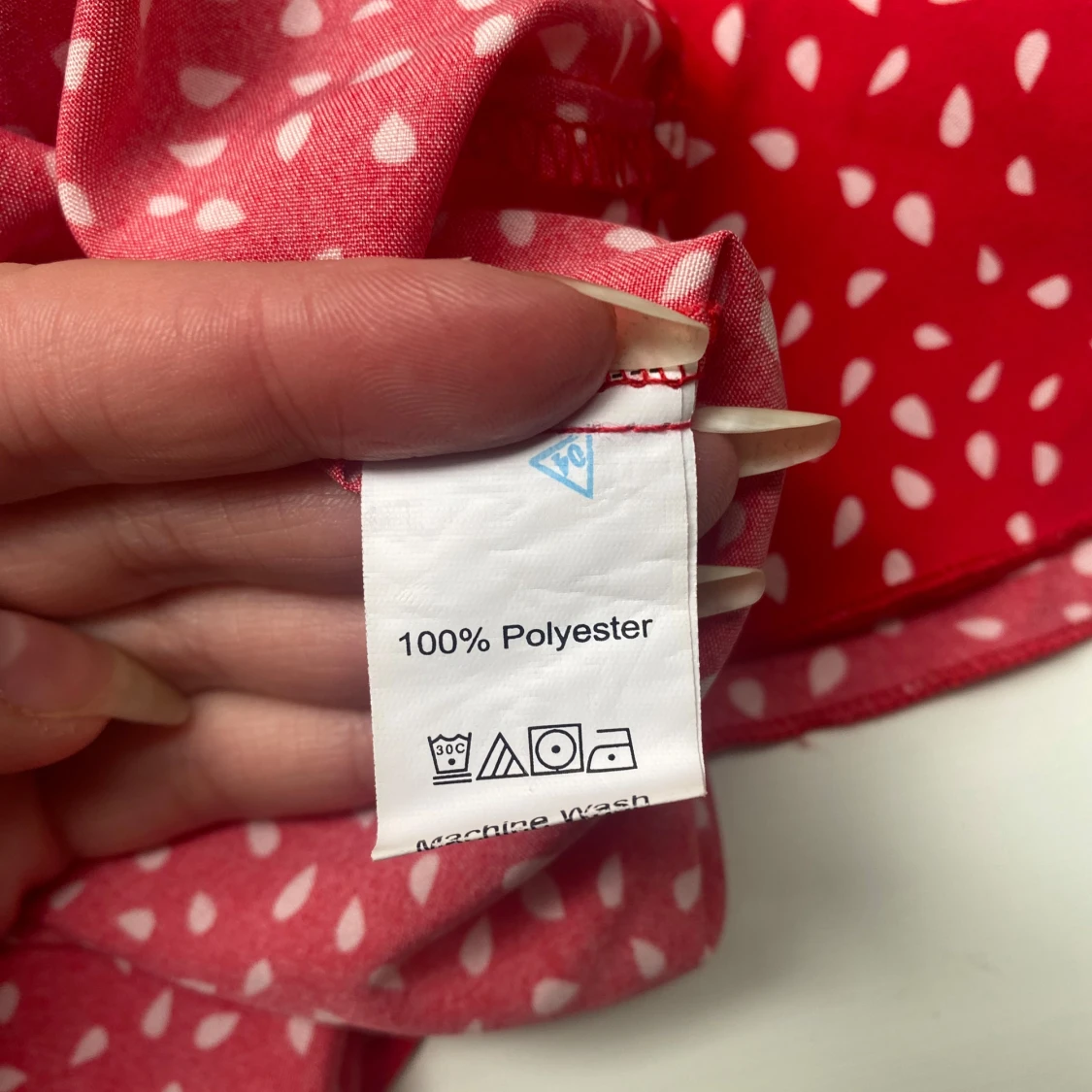 Röd omlottklänning från SHEIN S - 3