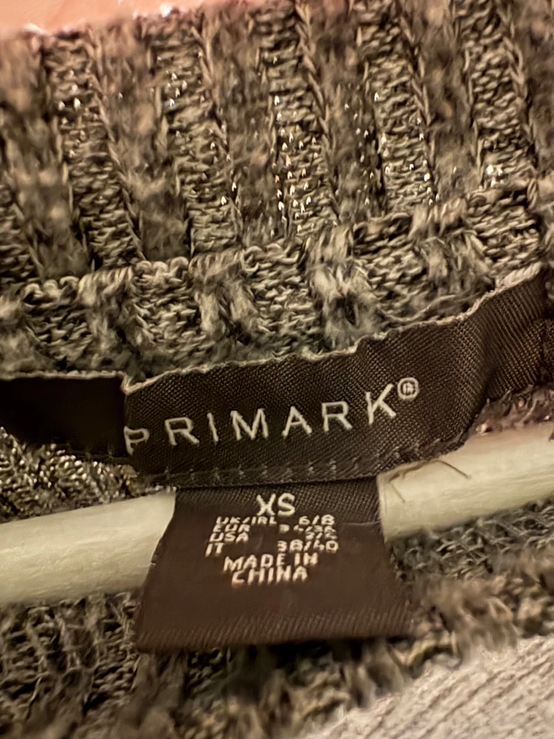 Grå ribbad stickad tröja Primark XS - 1