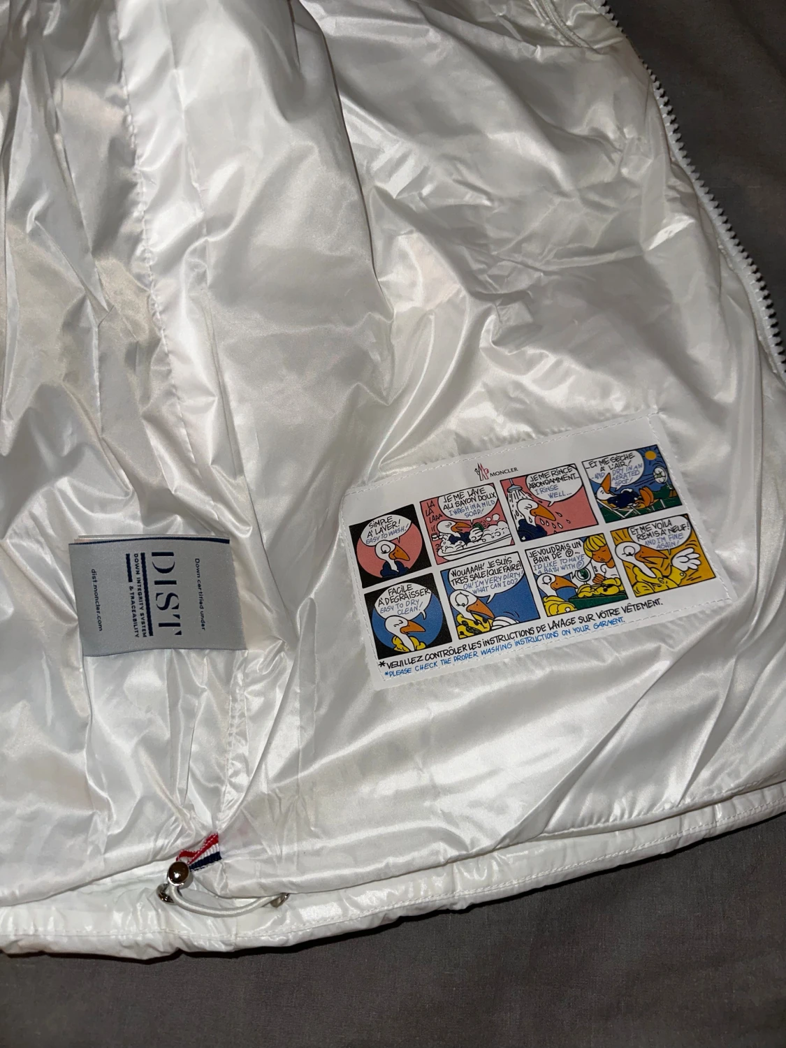 Vit Moncler dunväst med huva - 3