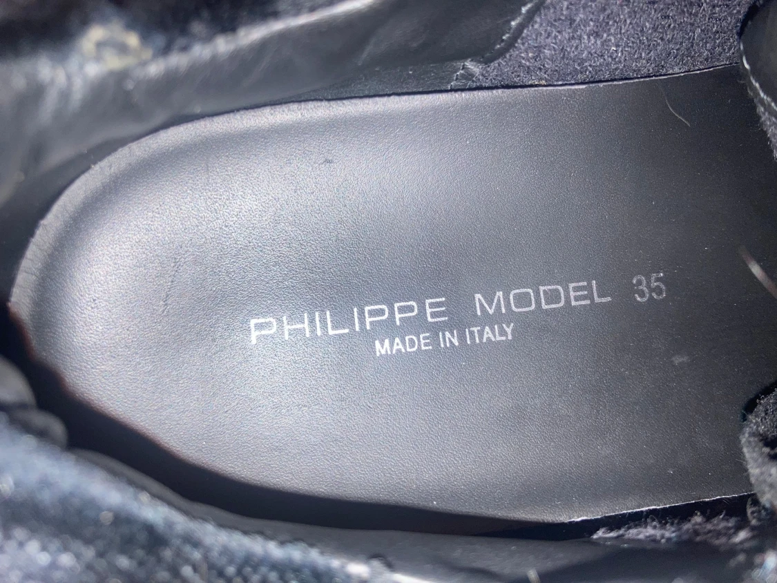 Svarta Philippe Model sneakers i mocka - 4