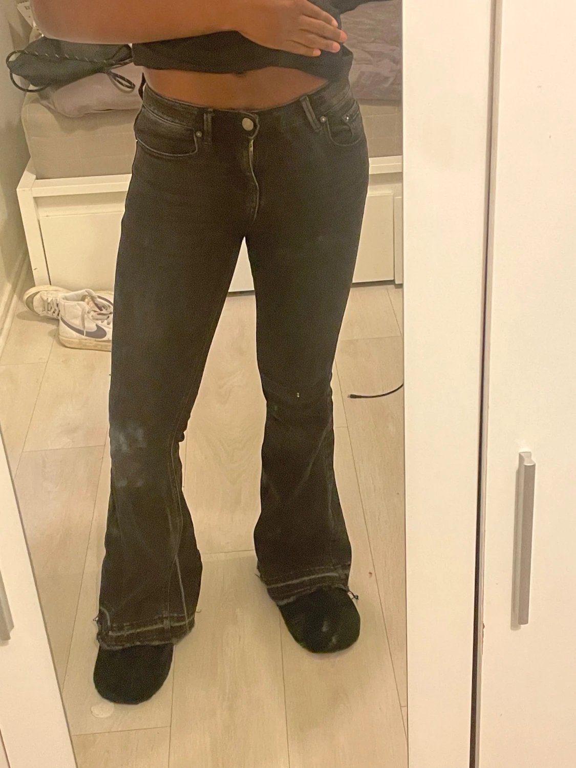 Grå Stradivarius Jeans Flared