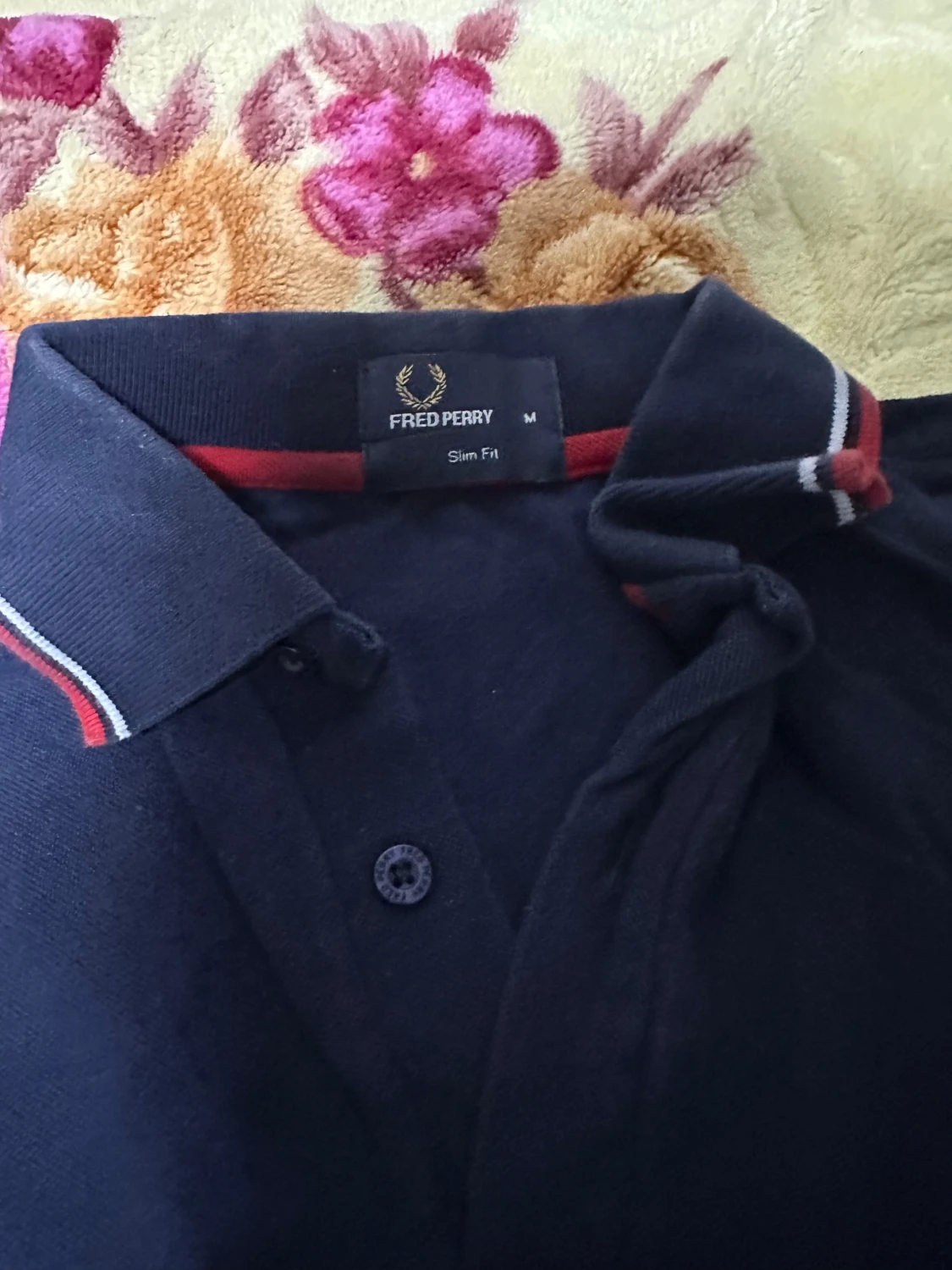 Marinblå Fred Perry pikétröja M - 2