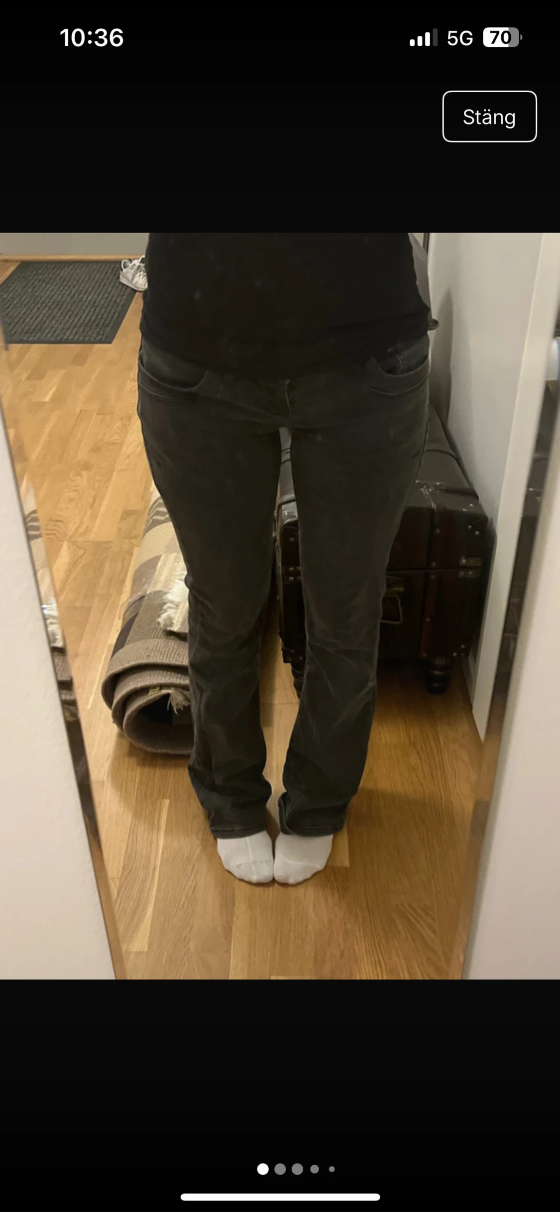 Mörkgråa ltb bootcut jeans låg midja