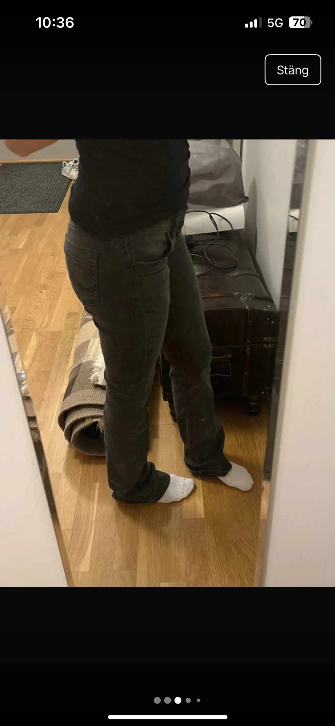 Mörkgråa ltb bootcut jeans låg midja - 2