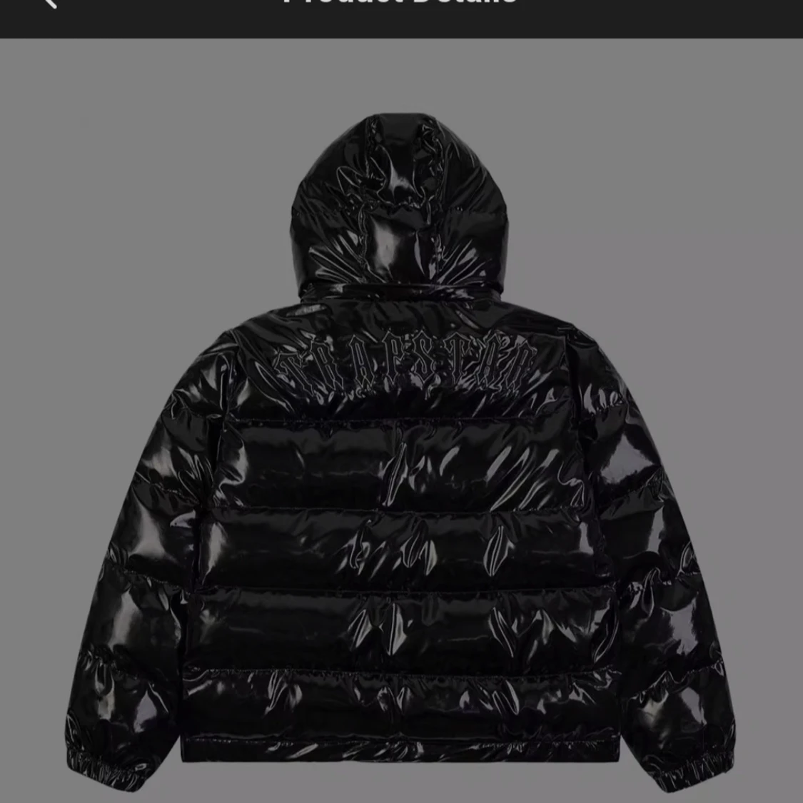 Helt ny svart Trapstar pufferjacka med huva