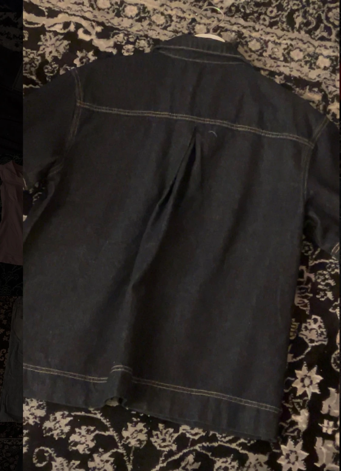 Mörkblå denim henley  - 1