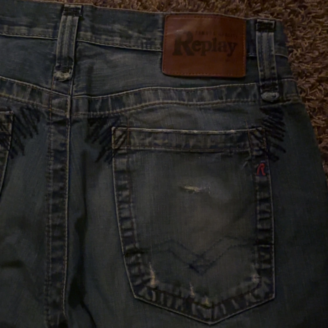 Blå Replay jeans med slitningar - 2