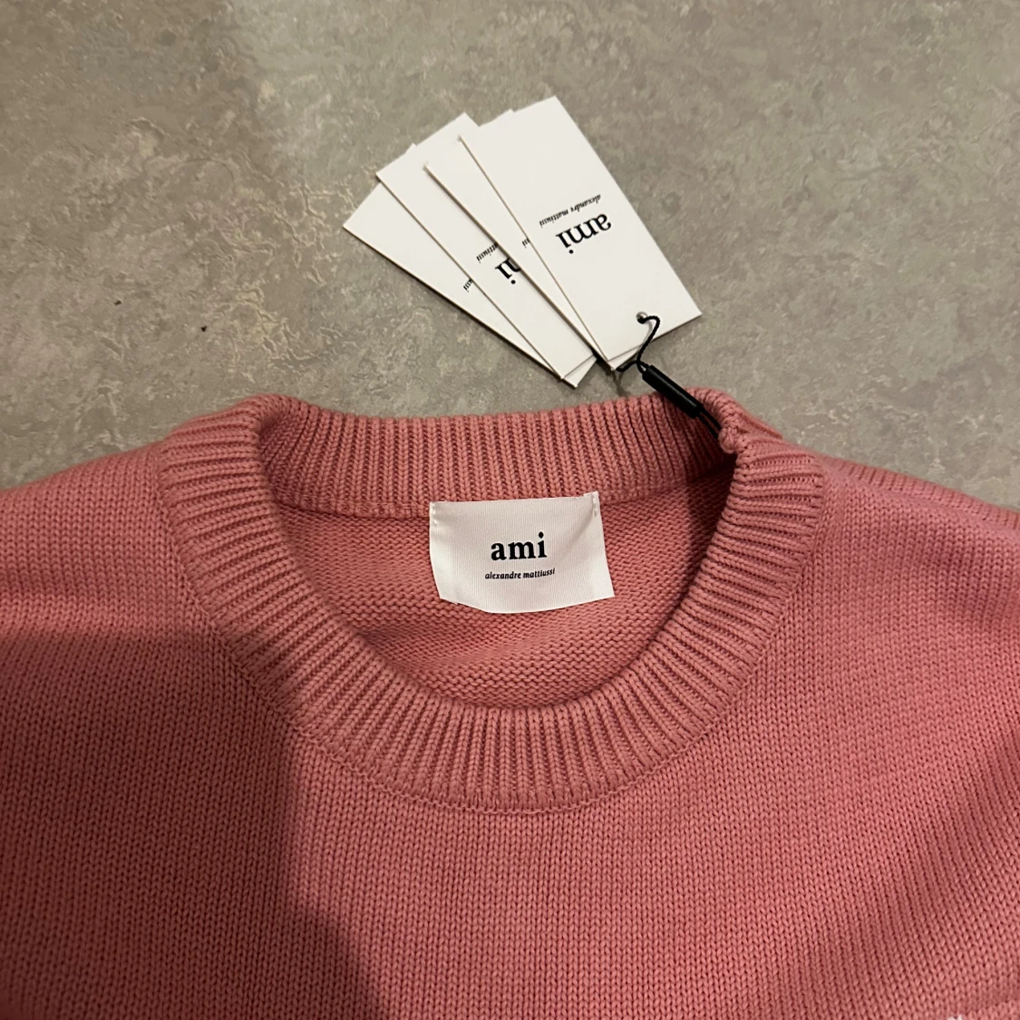 Rosa stickad tröja  - 1