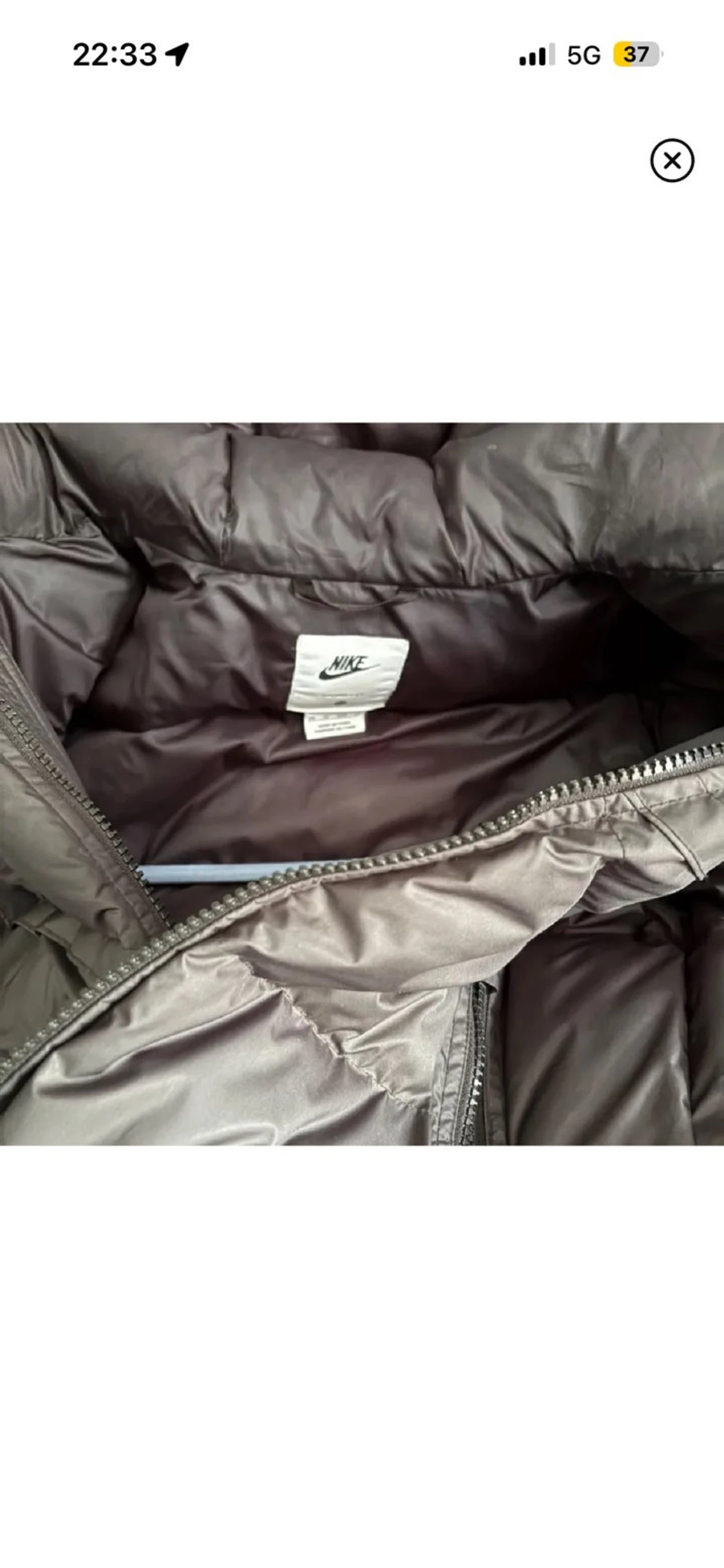 Svart lång Nike pufferjacka XS - 5