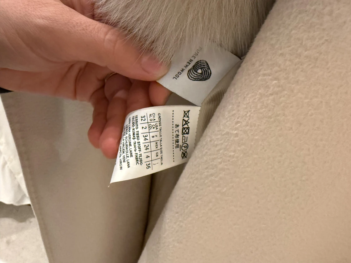 Beige Max Mara kappa med päls - 2