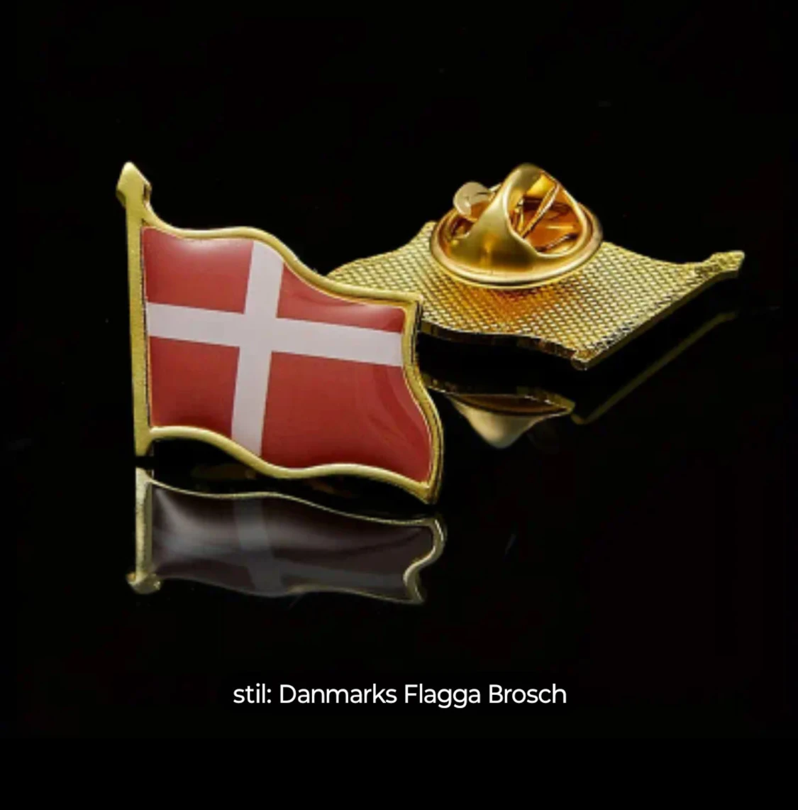 Danmarks flagga pin i metall