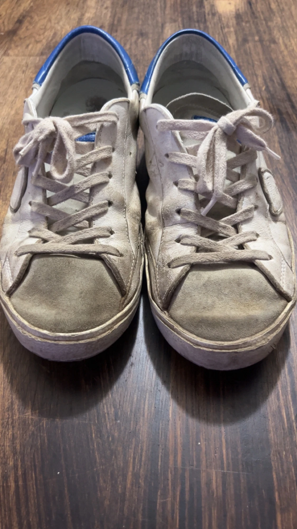 Philippe Model vita sneakers med blå häl - 3