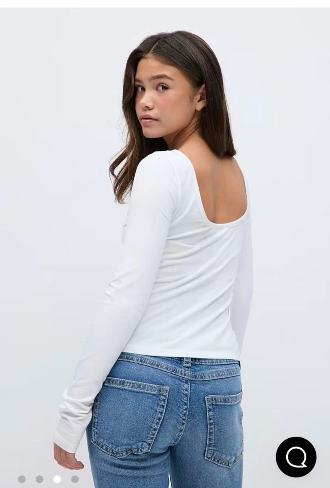 Vit långärmad topp med öppen rygg