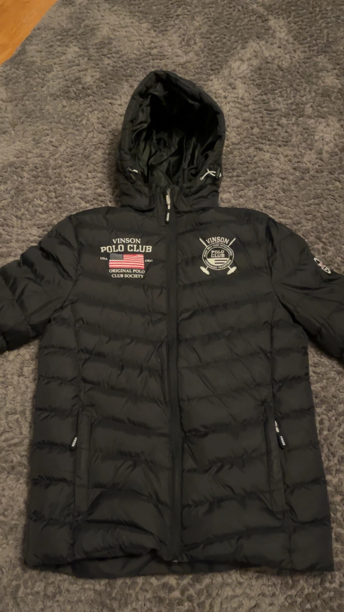 Svart pufferjacka från Vinson Polo Club
