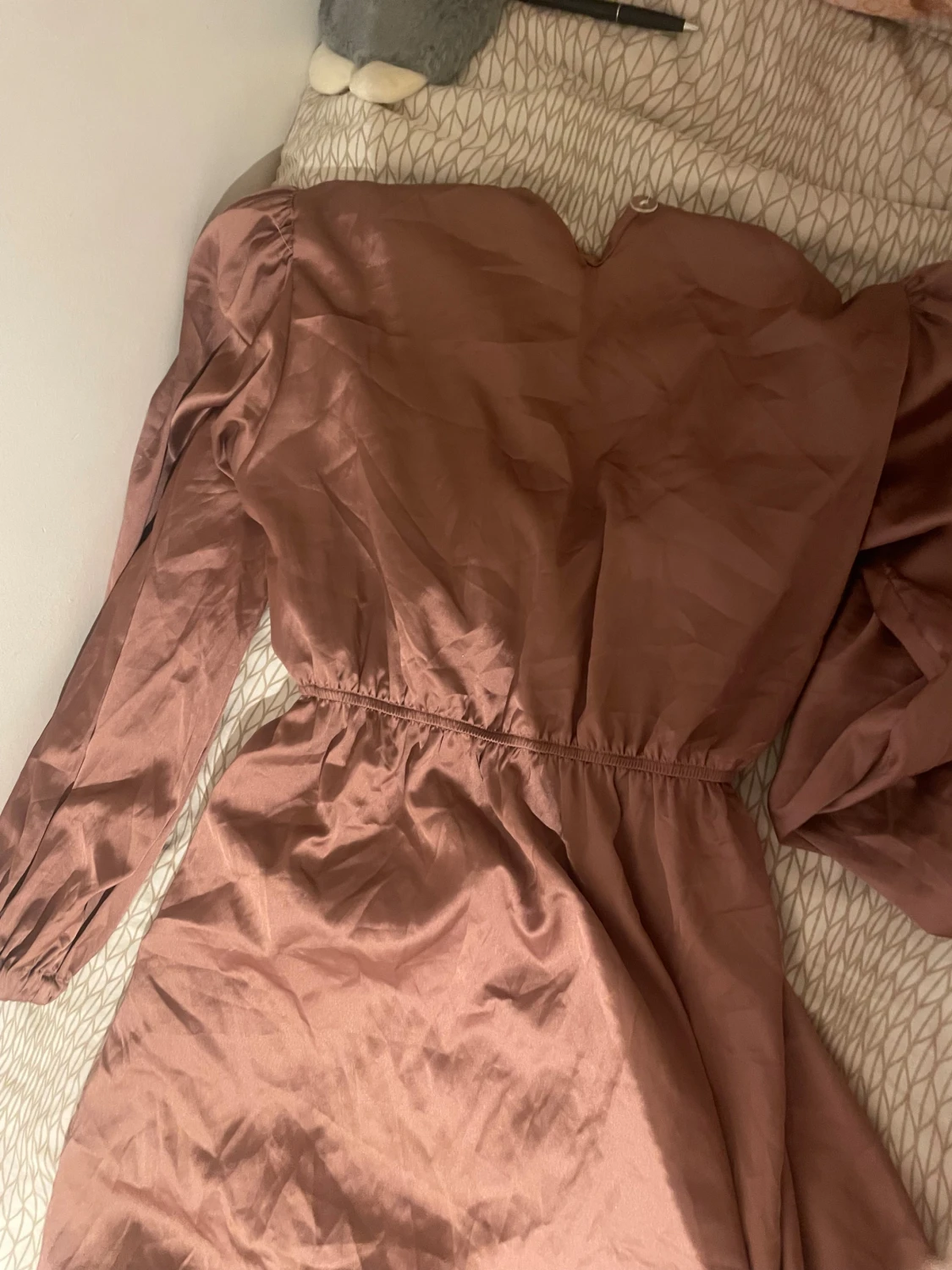 Brun långklänning med knyt från utländsk affär - 2