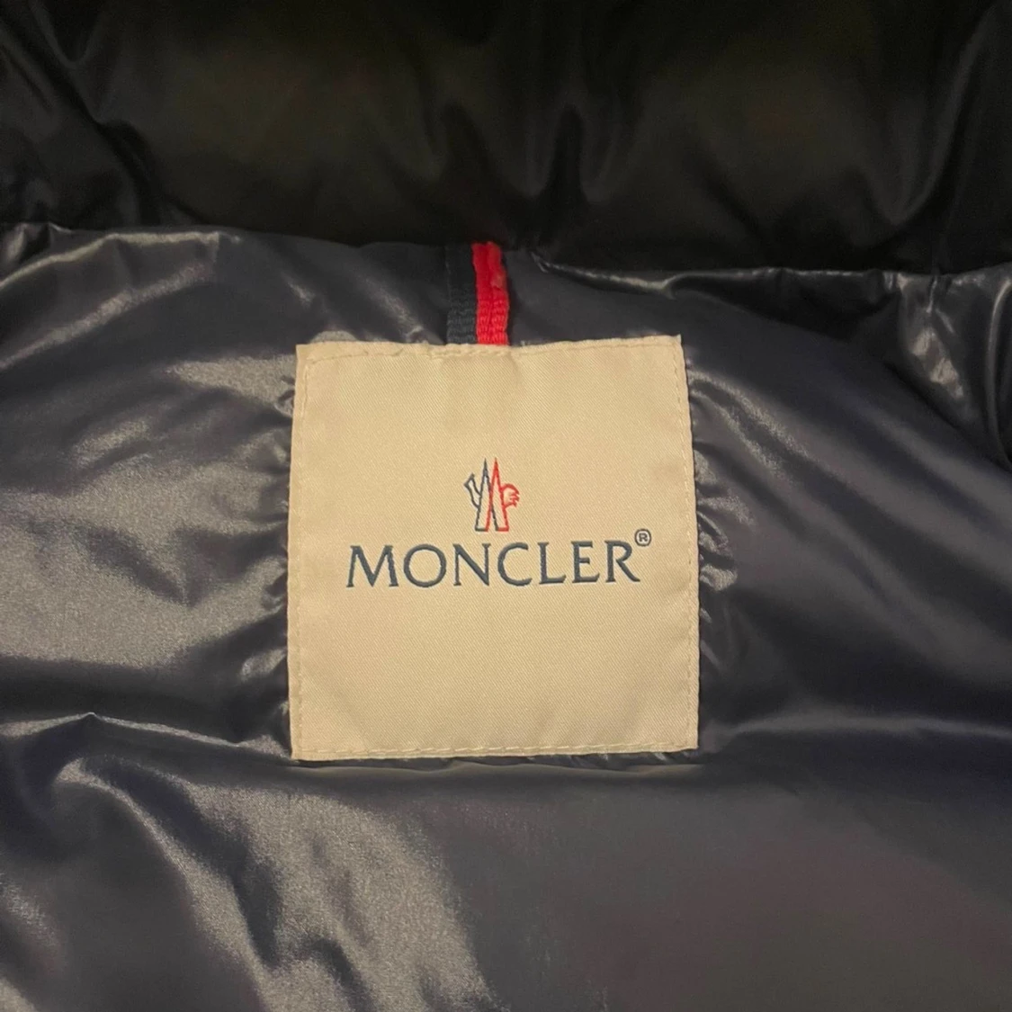 Mörkblå Moncler dunjacka med huva - 4