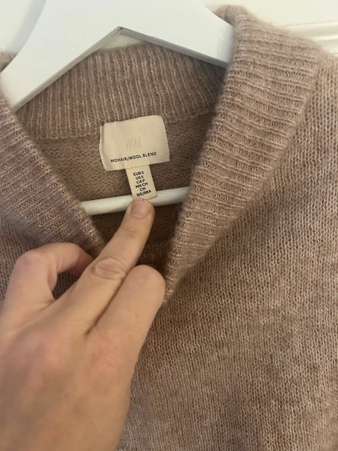  Nyskick Beige stickad tröja ull & mohair från H&M Stl s - 4