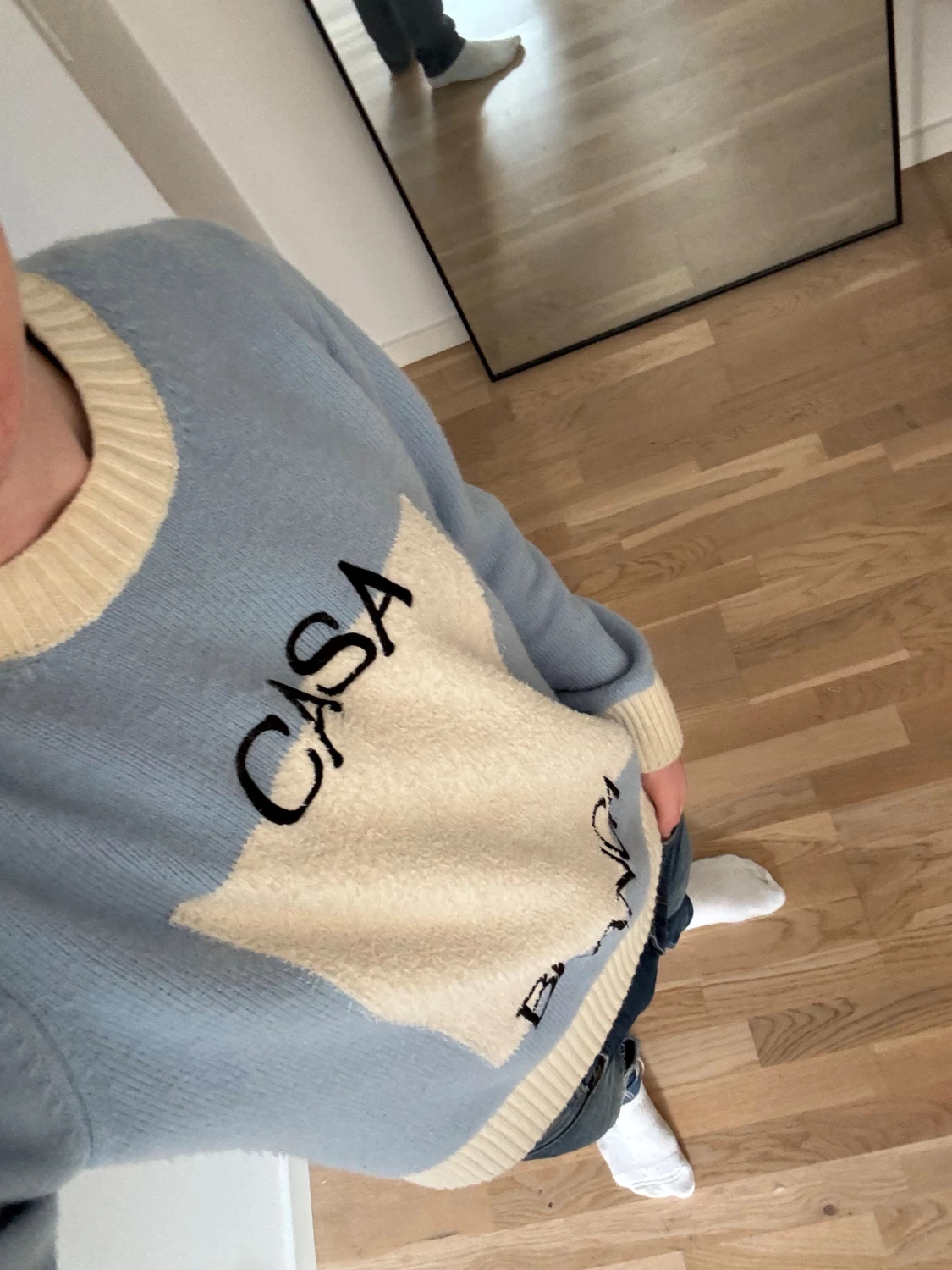 Casa Blanca ljusblå stickad tröja - 1