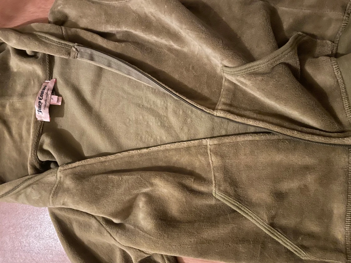 Olivgrön Juicy Couture hoodie i velour