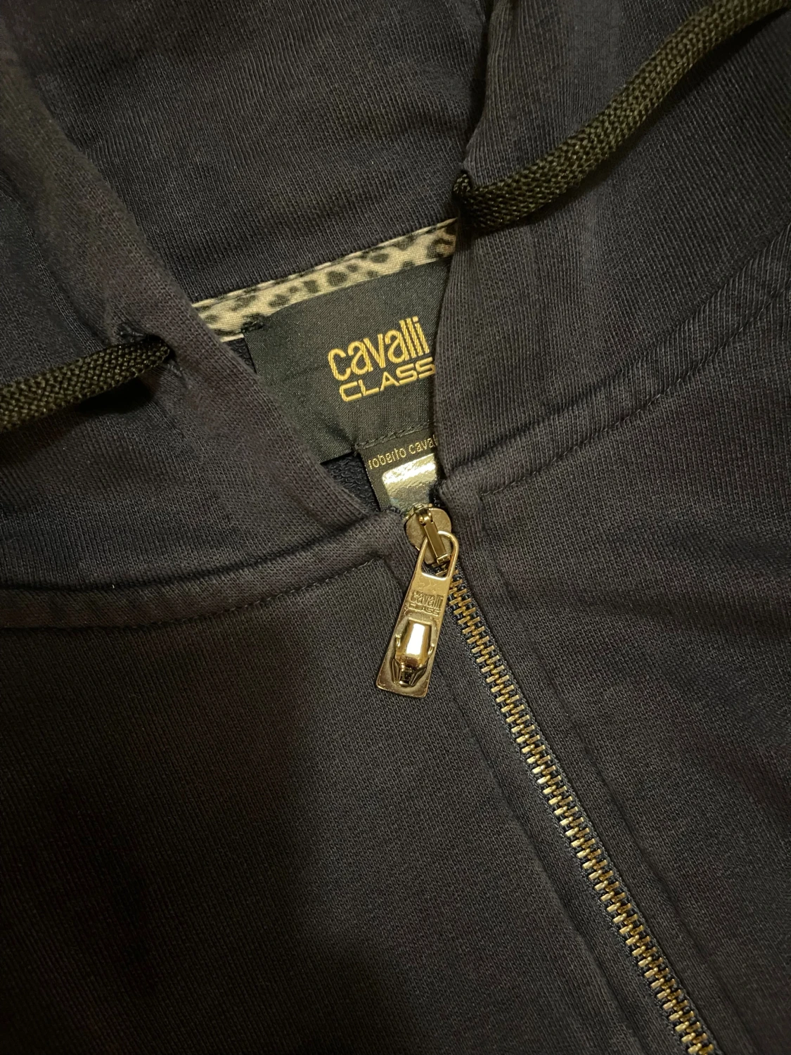 Mörkblå hoodiejacka från Cavalli Class