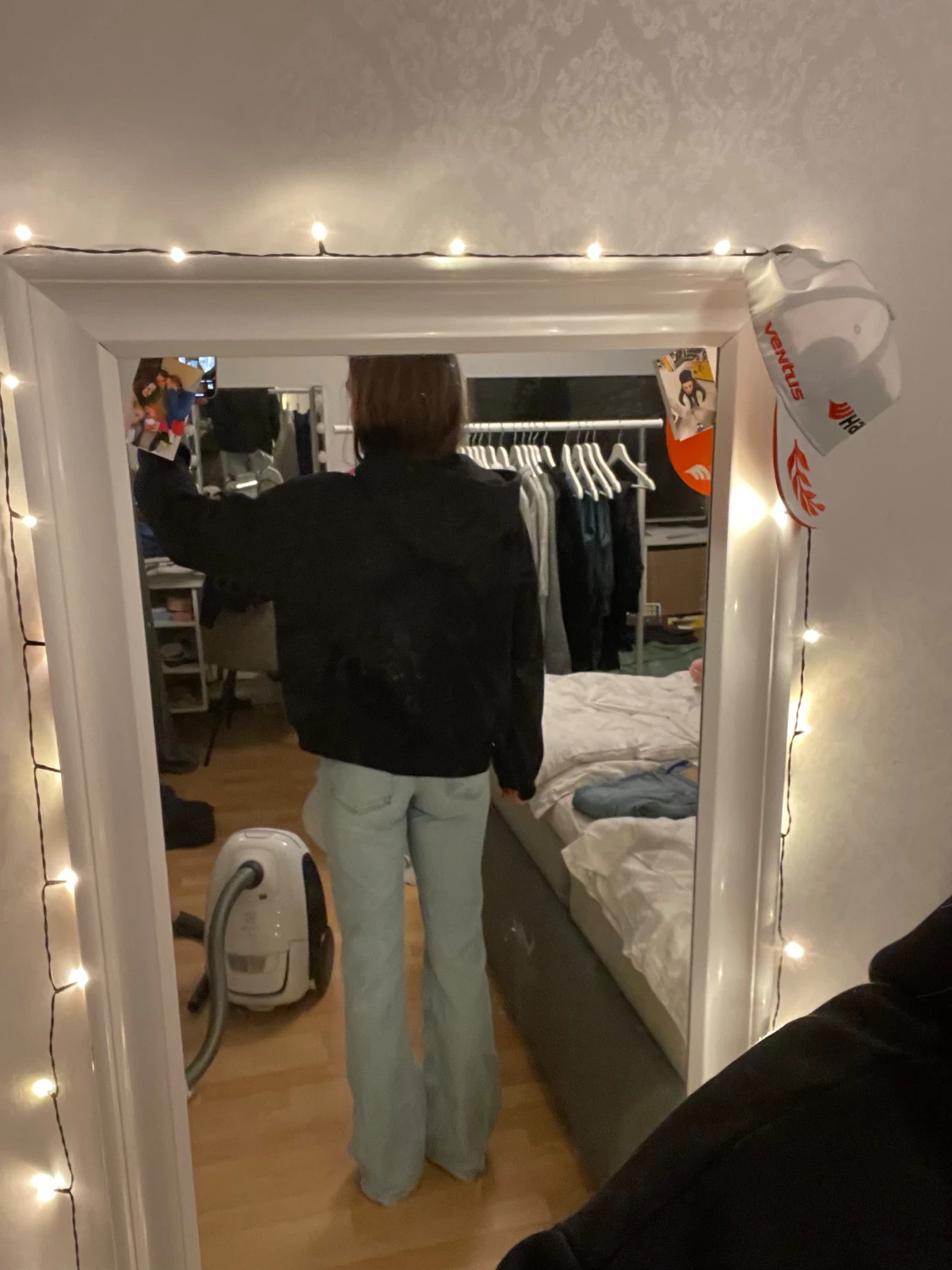 Ljusblå bootcut jeans med hög midja - 2