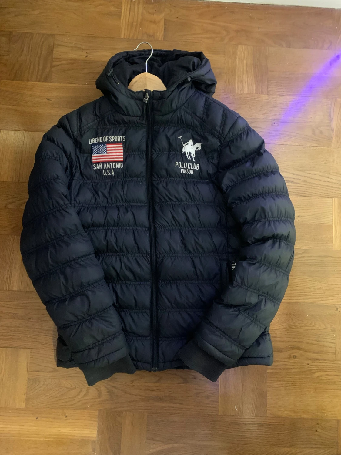 Svart pufferjacka från Vinson Polo Club