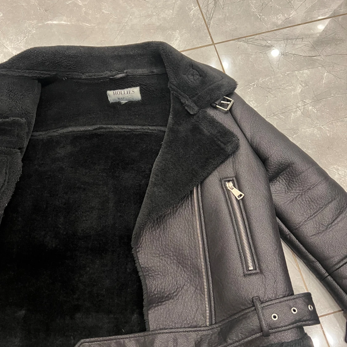 Hollies skinnjacka med päls - 2