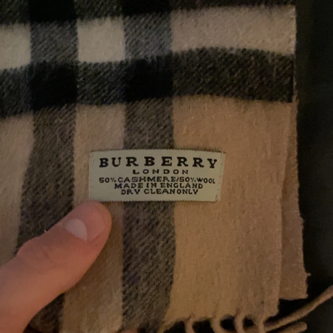 Beige rutig halsduk från Burberry - 3