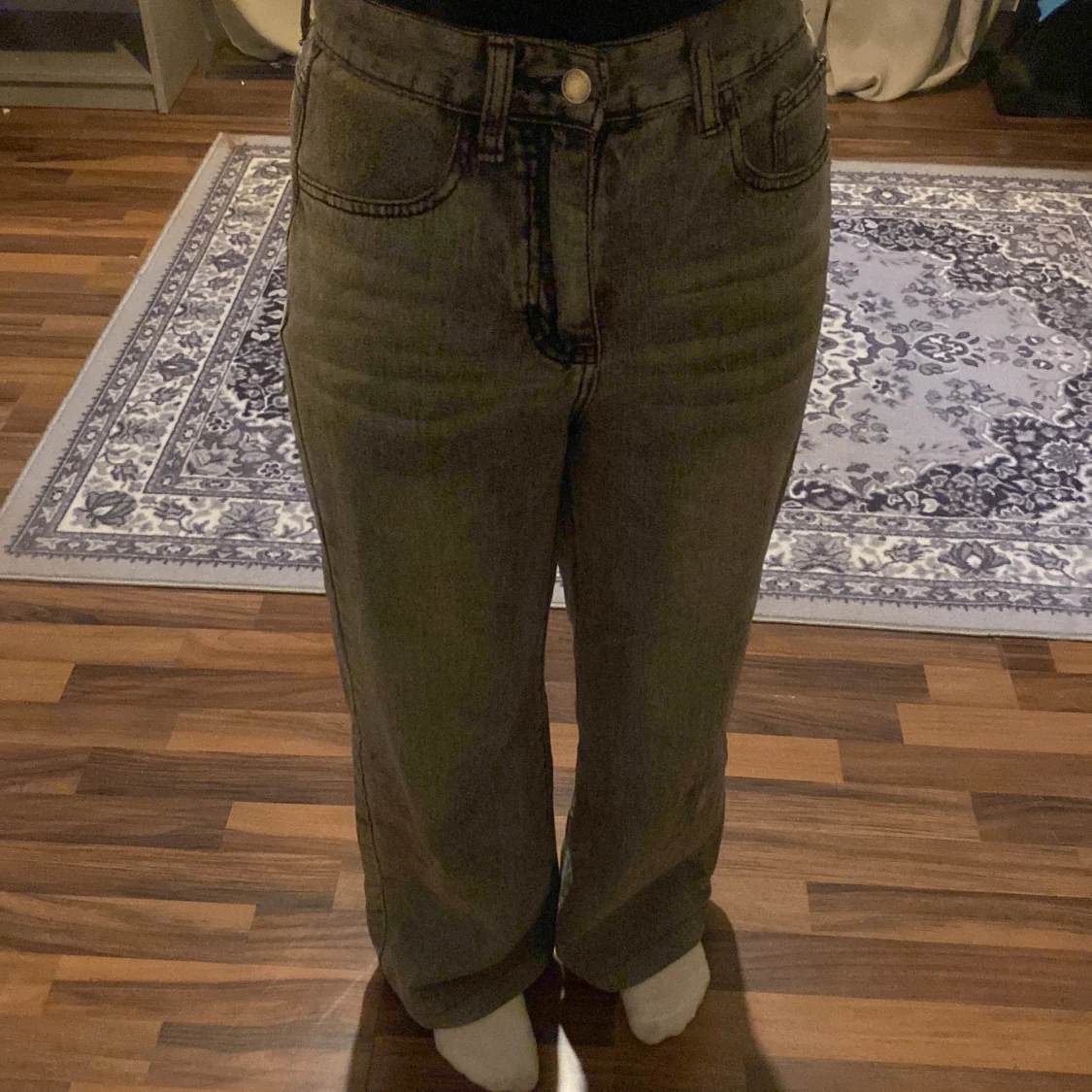 Grå wide jeans från Shein XS - 1