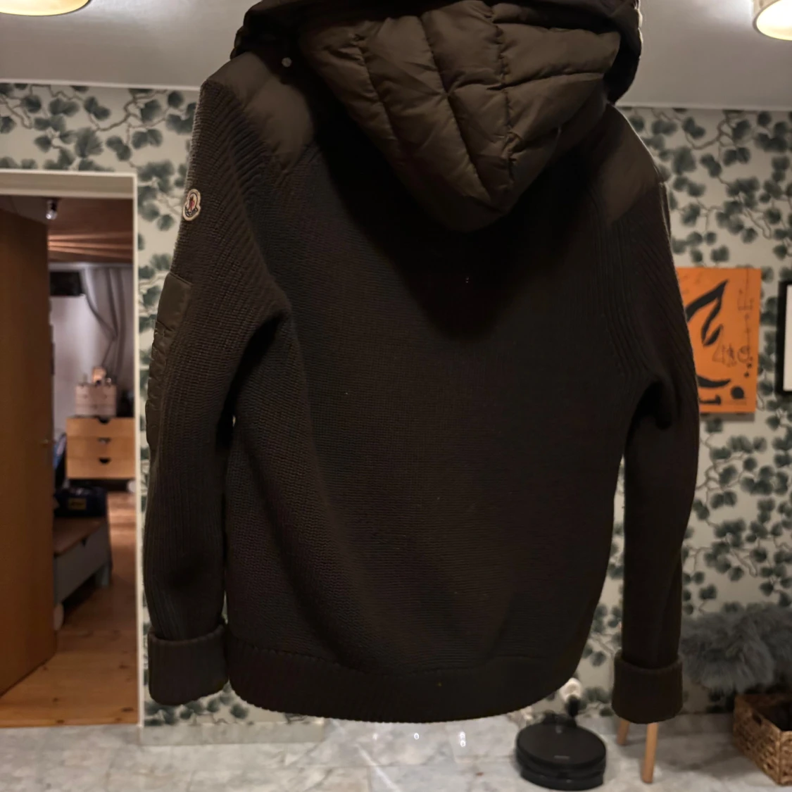 Mörkgrön Moncler pufferjacka med huva - 2