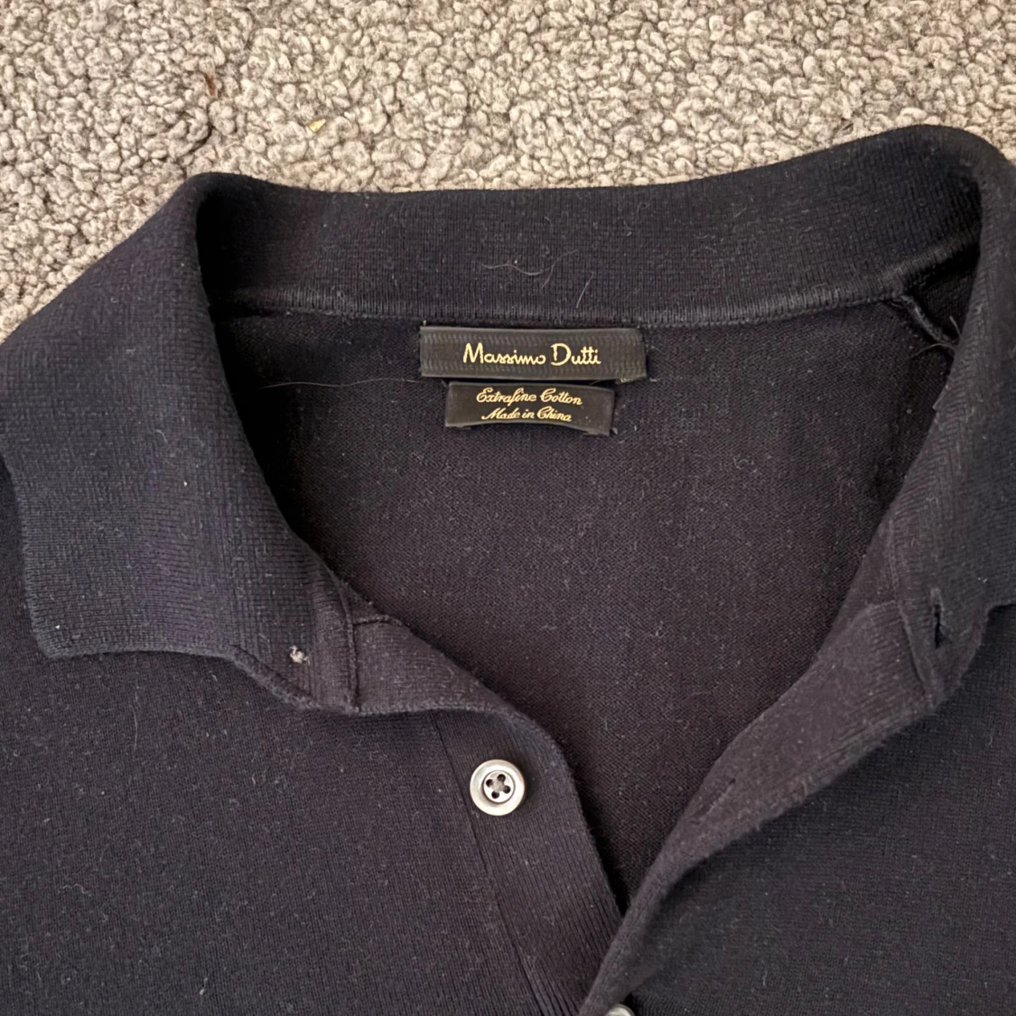 Mörkblå pikétröja Massimo Dutti - 2